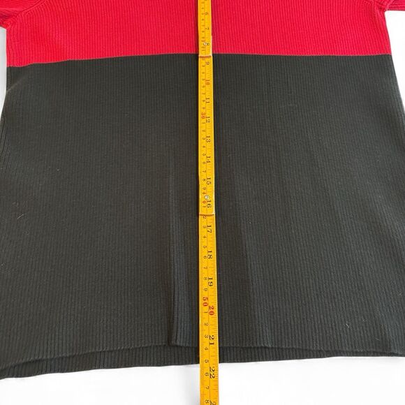 Lauren Ralph Lauren Color Block TurtleNeck Ribbed Sweater Black & Red Size XL - Picture 3 of 7
